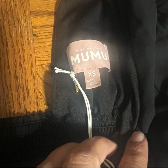 NEW Show Me Your Mumu Mandi Mini Dress in Black Sz XS Puff Sleeves Romantic Chic - Picture 12 of 16